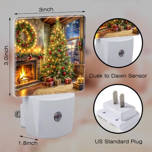 Image of Night Light, Dusk to Dawn Night Light Plug in, Christmas Tree Gift | Christmas Night Light for Kids,0.5w Energy Saving,Sleep Friendly,Nightlight for Hallway Stairway Kitchen Bedroom