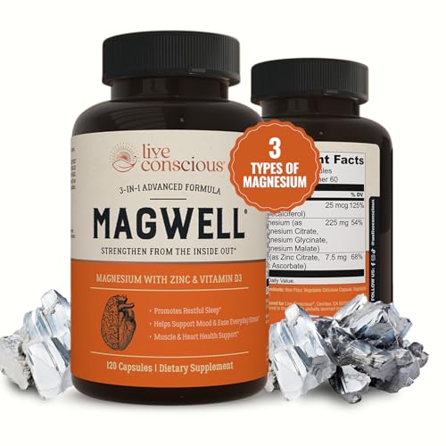 Live Conscious Magwell Magnesium Zinc & Vitamin D3...