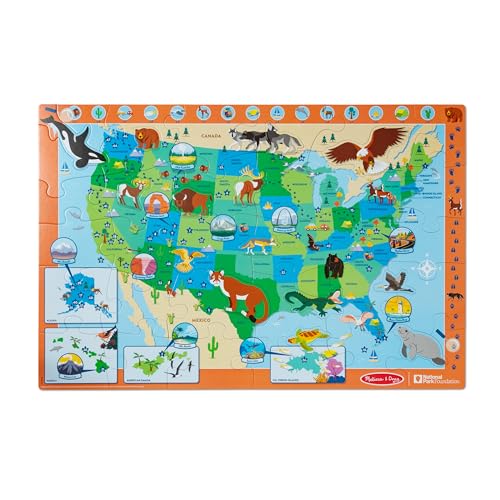Puzzle de sol carte USA Melissa & Doug pour stimuler la concentration des enfants