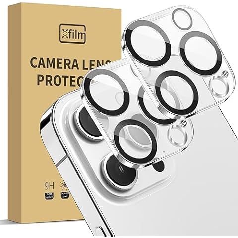 Xfilm Camera Lens Protector conpatible for iPhone 15 Pro /15 Pro Max, 9H Hardness Tempered Glass Camera Cover, Ultra HD, Anti-Scratch, Easy to Install, Case Friendly (For iPhone 15 Pro & 15 Pro Max) Cover