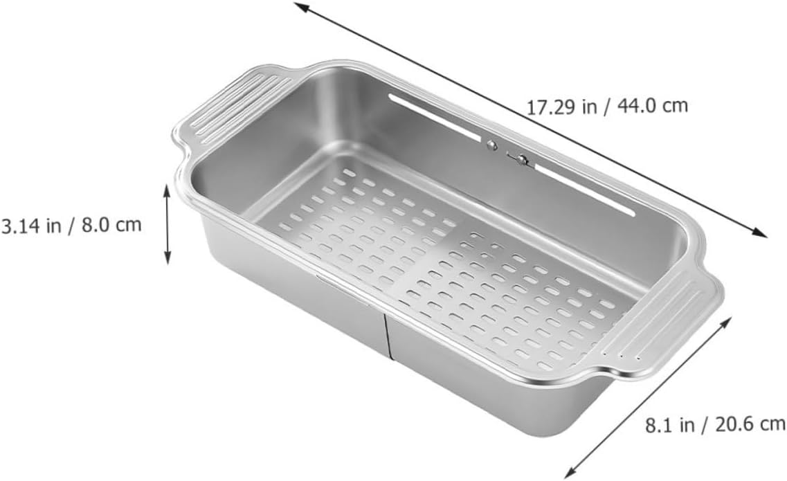 Expandable Sink Strainer Basket over Sink Drain Basket for Easy Vegetable Dish Drying Lightweight Kitchen Colander Fit