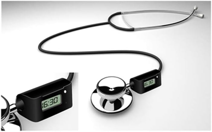Black MedInc ® (TM) Digital Stethoscope Clock for Doctors and Nurses