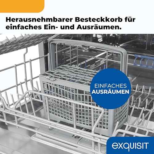 Exquisit Mini-Geschirrspüler, Tischspülmaschine, 55 cm breit, spülmaschine klein, Auto Türöffner, ECO-Modus, GSP5206-030D weiss