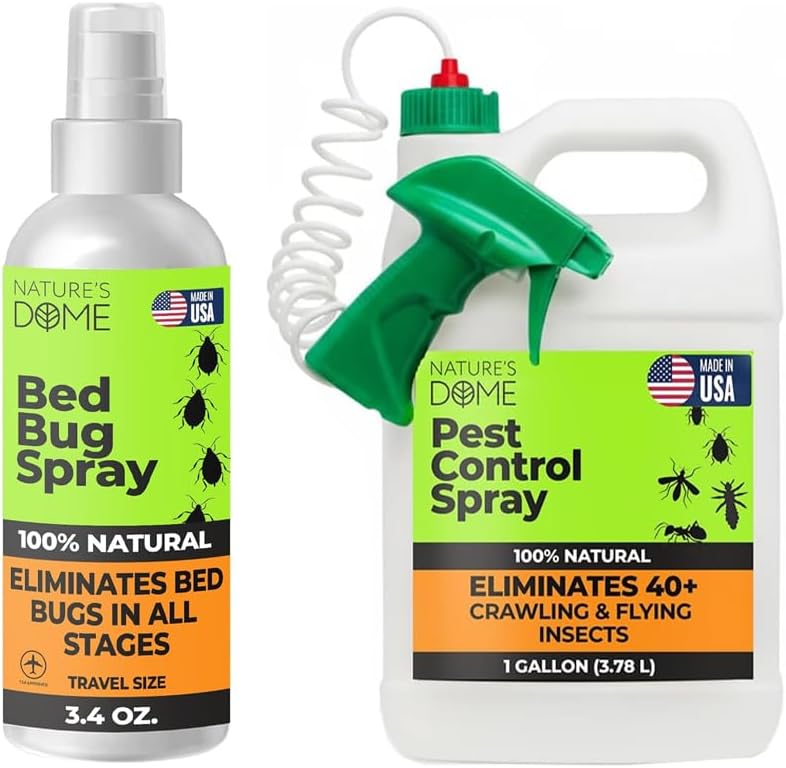 Nature’s Dome Pest Control Bundle – 1 Gallon Eco Spray + 3.4 oz Bed Bug Spray