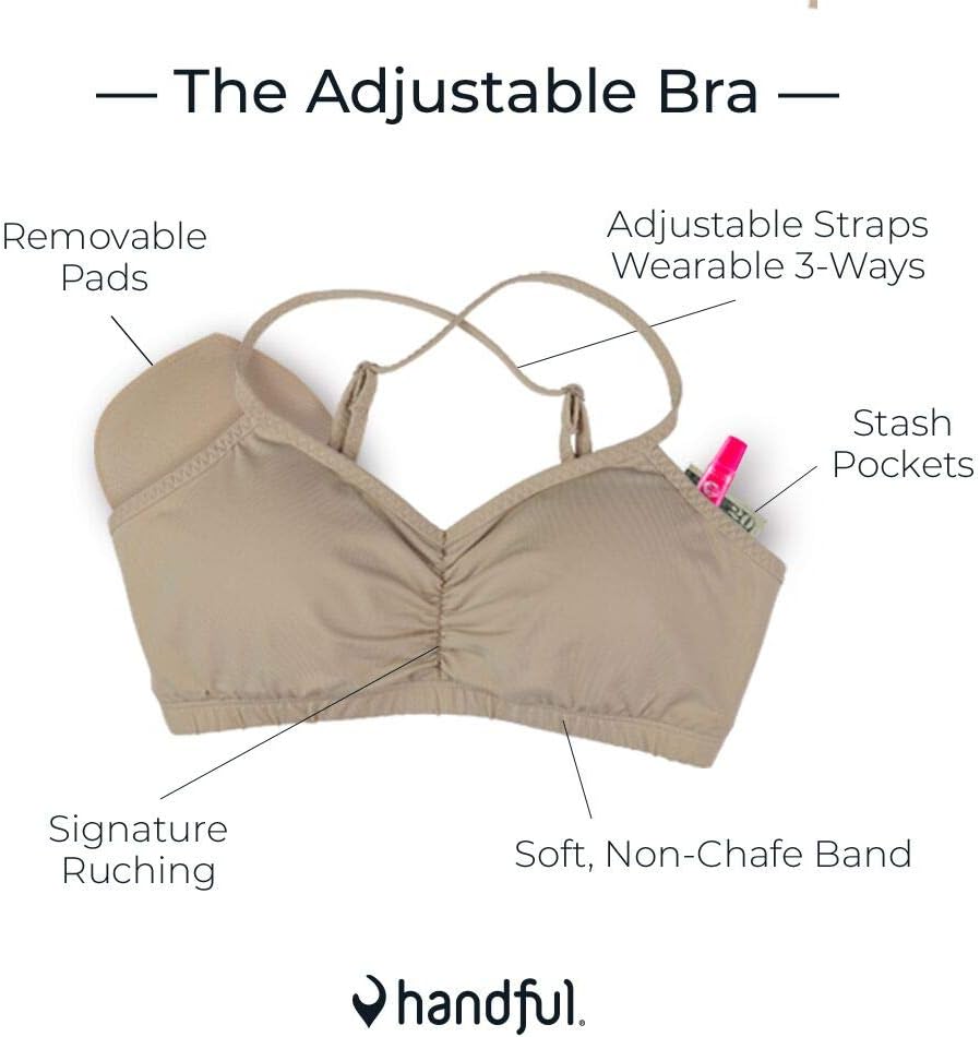 Women's Handful Adjustable Bra, Honey Badger Beige, Large - Image 3