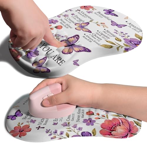 Image of Ergonomic Joint Wrist Support Mouse Pad with Memory Foam Cushion Massage Bump, Carpal Tunnel Pain Relief Mousepad Slope Design for Wrist Rest, 11.8x7.9 in, You are