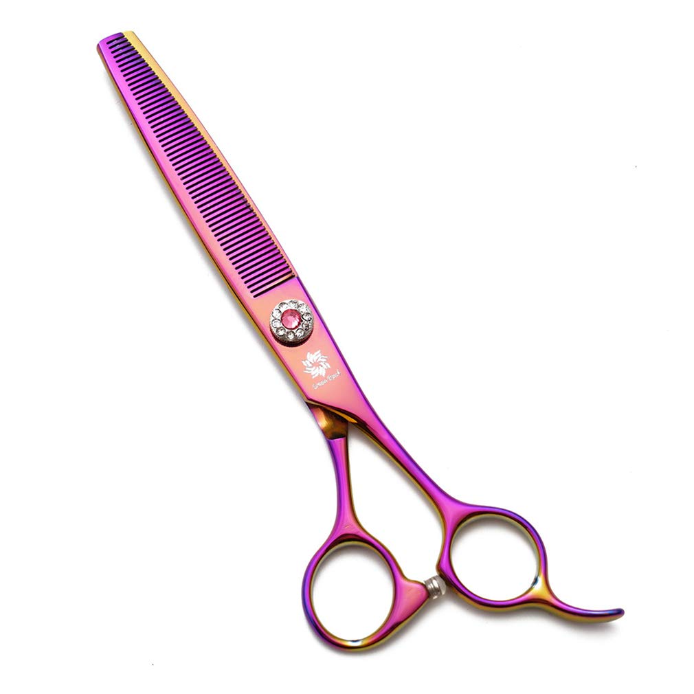 Pet Grooming Forbici, 6,5 Pollici Professionale in Acciaio Inox Taglio Diradamento dei Capelli Shear Diradamento Haircut Tools, per Governare Dell'animale Domestico Negozi,Viola