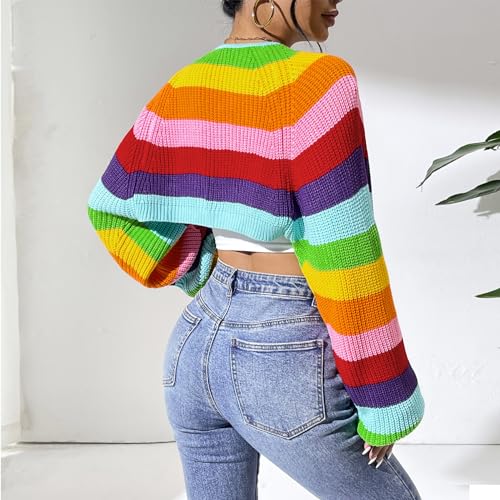 Durio Open Front Long Sleeve Cropped Cardigan - Y2K Drop Shoulder Bolero Shrug Fall Fashion 20252