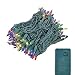 Novelty Lights 140 Light Chasing Patio Party Christmas Mini Light Set, Multi, Green Wire, 46.5' Long
