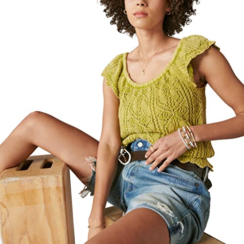Image of Lucky Brand Womens Lucky Brand Women's Flutter Sleeve Knit PulloverPullover Sweater