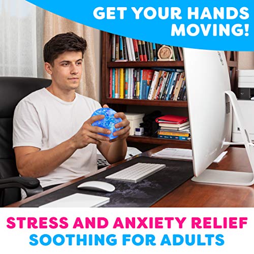 Power Your Fun Arggh Glitter Stress Ball for Adults and Kids - Medium Squishy Stress Ball Fidget Toy, Anti Stress Sensory Ball Squeeze Toy (Blue) - Thumbnail 7