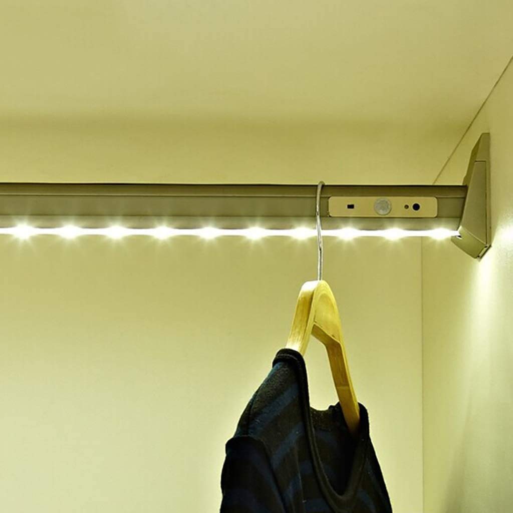 Rail de vêtements de garde-robe à LED en aluminium de 70cm