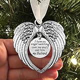 Christmas Memorial Ornaments Angel Wings, I Have a Angel Watching Over Me I Call Him My Husband in M