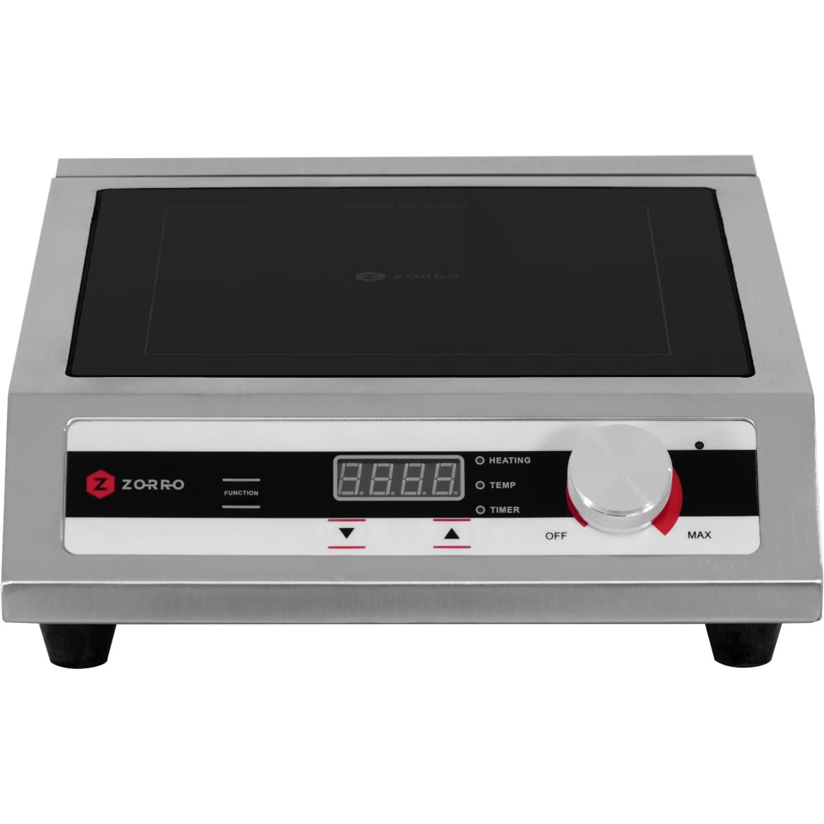 ZORRO Induktionskochfeld ZIH 1 | 3500 W | Gastro Profi-Gerät | 15 Stufen Drehregler | Timer-Funktion | Induktionskochplatte aus Edelstahl | Hohe Leistung | Einzelinduktionskochfeld | Hohe Tragkraft