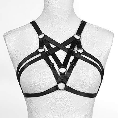 JELINDA Harness Elastic Cupless Cage Bra Body Women Body Accessories Black Belt Lingerie - Image 2