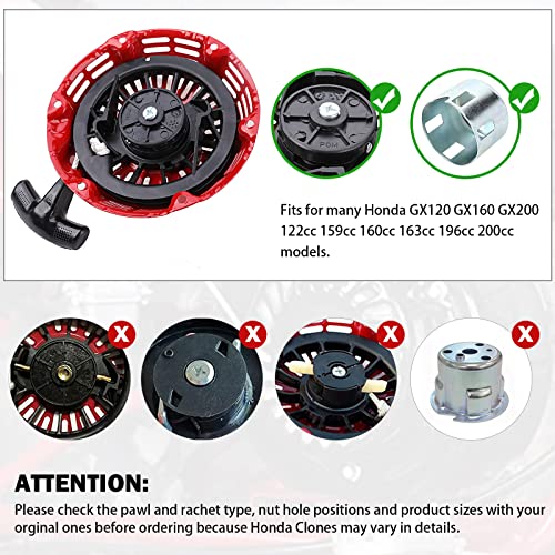 Image of Yinlowa Recoil Starter with Start Cup for Honda GX120 GX160 GX200 Engines