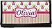 Pink Monsters & Stripes Canvas Checkbook Cover (Personalized)