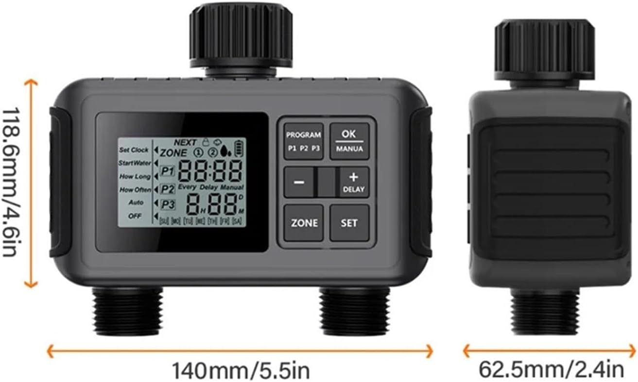 1 Piece Digital A-utomatic Irrigation Watering Timer Plastic Black for Lawn Gardening Pool EU Plug