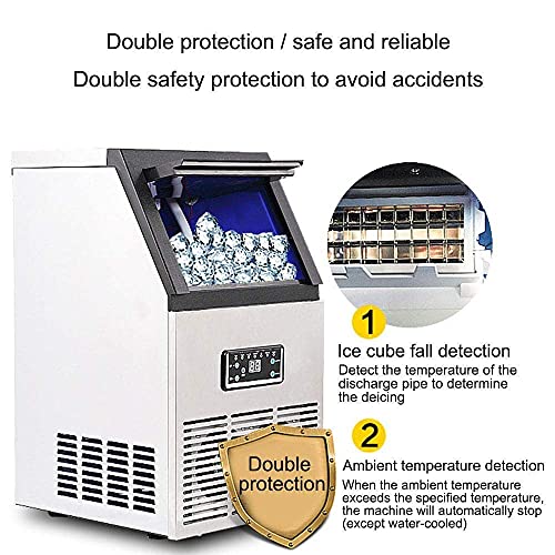 Ice Cube Maker Ice Maker Commercial, LED-Anzeige, 10 Minuten schnelle Eisherstellung, einstellbare Dicke, 50 kg/Tag… – Bild 4