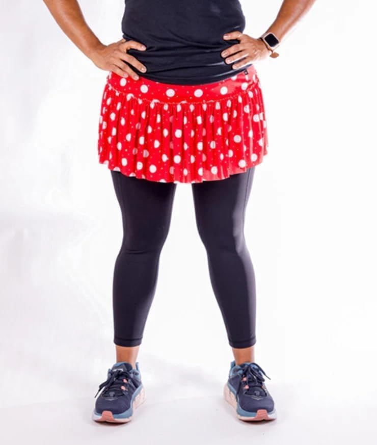 Red with White Polka Dots Sparkle Running Skirt New4