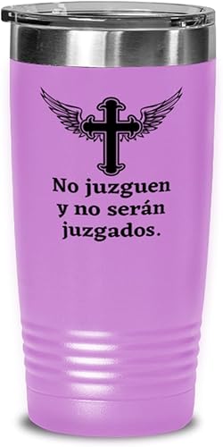 Regalos Religiosos - Fe en Dios y en su Palabra Para matrimonio religioso, bautizo, primera comunion, confirmacion - Vaso de Vino color lila 20oz