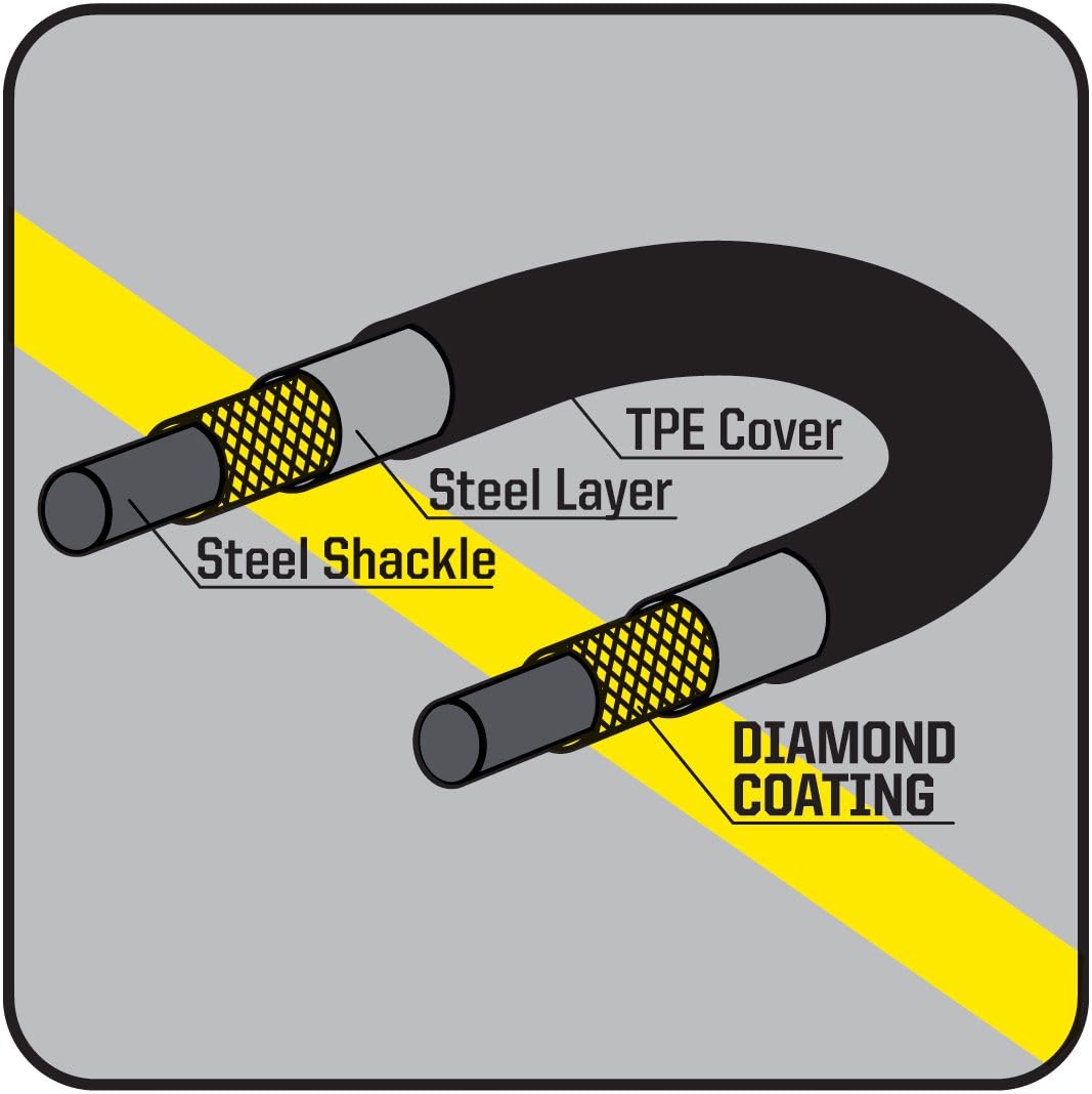 Kryptonite NEW YORK LOCK DIAMOND STANDARD Lucchetto a U – Resistente alle smerigliatrici angolari – Diametro dell'archetto 26 mm – Massima sicurezza per biciclette, e-bike e scooter