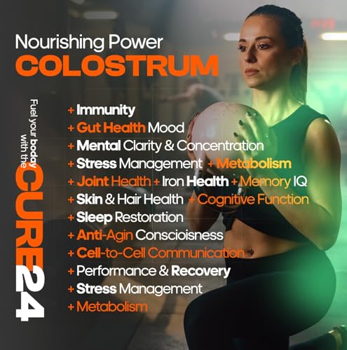 Image of Bovine Colostrum X3 Supplement Powder for Humans, 100% Pure Whole Natural Grass Fed Superfood, High IgG, Plus Probiotic & Prebiotic, Unflavored, (Capsule)