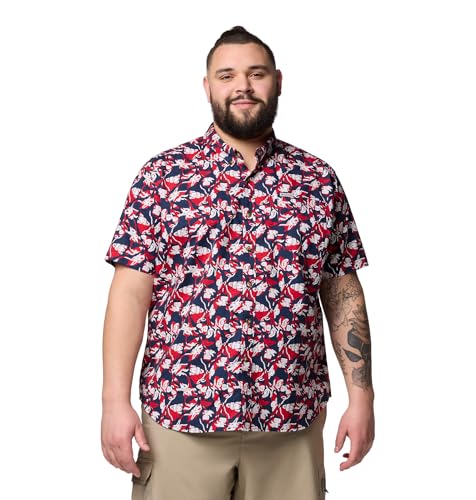 Chemise courte Columbia homme 1X bleu marine anti-transpiration et fluide