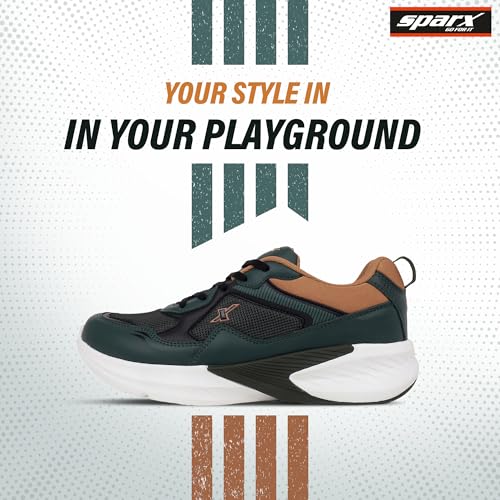 Image of SPARX Sports Running Shoes for Men - Lightweight Breathable Lace-Up Athletic Shoes with Cushioned Comfort, Shock Absorption, Durable Grip, Flexible Sole & Everyday Walking Performance