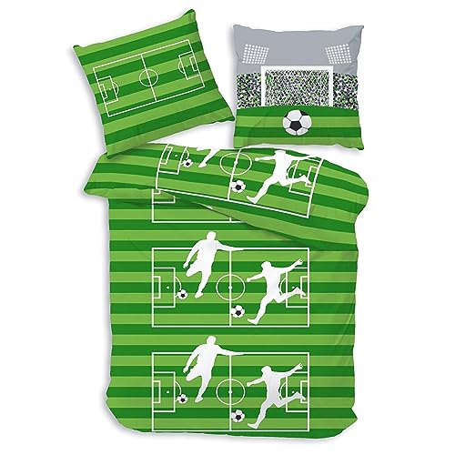 MTOnlinehandel Kuschelige Fußball Bettwäsche 135x200, Biber 100%...