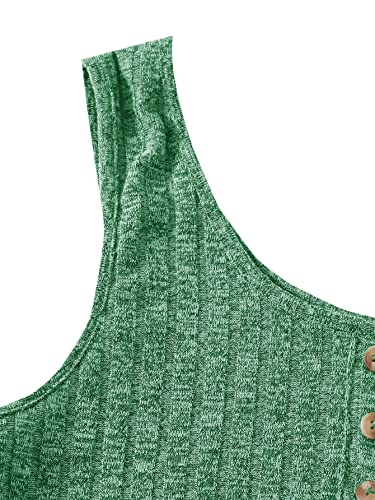 Image of SOLY HUX Women's Button Front Ribbed Knit Tank Top and Shorts Pajama Set Sleepwear Lounge Sets