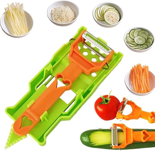 Multifunctional Kitchenware Julienne Peeler Set, 2 in 1 Vegetable Cutter and Parer, 2025 New Upgrade Multifunctionals Kitchen Gadgets for Potato Fruit Orange Lemon Squeezer