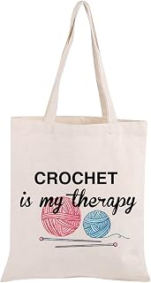 Knitting Project Bag Crochet Is My Therapy Knitting Humor Gift Yarn Bag Knitting Tote Bag Mothers Day Gift