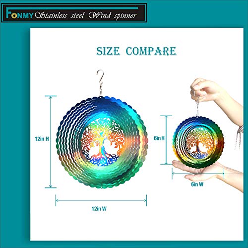 Fonmy Stainless Steel Wind Spinner Worth Gift Indoor Outdoor Garden Decoration Crafts Ornaments,6 Inch Multi Color Tree Of Life Wind Spinners #TOP3