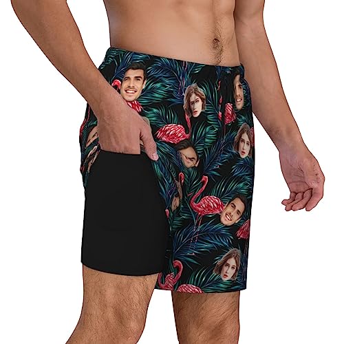 Custom Hawaiian Shirt-Swimming Trunk for Men with Face,Personalized Beach Button Down Face Shirts & Men Hawaiian Shorts4