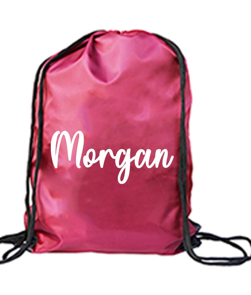 Personalised Name Rucksack Bag Swimming School Sports PE Drawstring Gym & Swimming Bag (Maroon (Personalised))