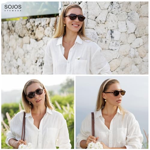 Image of SOJOS Retro Aviator Polarized Sunglasses for Women Men Vintage 70s Style UV Protection Womens Mens Shades SJ2701