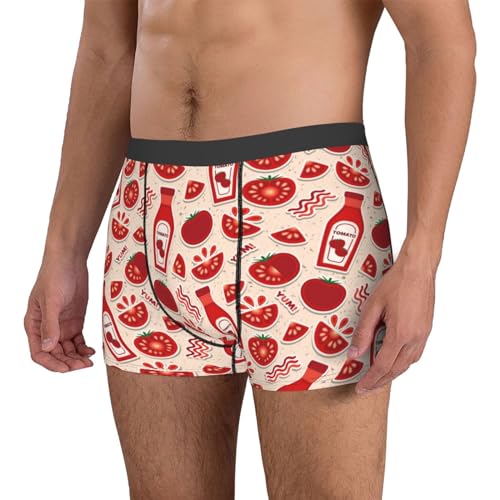 Cute Tomato Ketchup Mens Underwear Boxer Briefs, Comfort Breathable Boxers For Men Regular