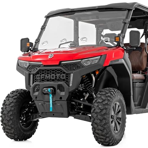 Rough Country Vented Full Windshield for CF MOTO UFORCE U10 Pro (2025) - Scratch Resistant 1/4" Polycarbonate, 250x Stronger than Glass