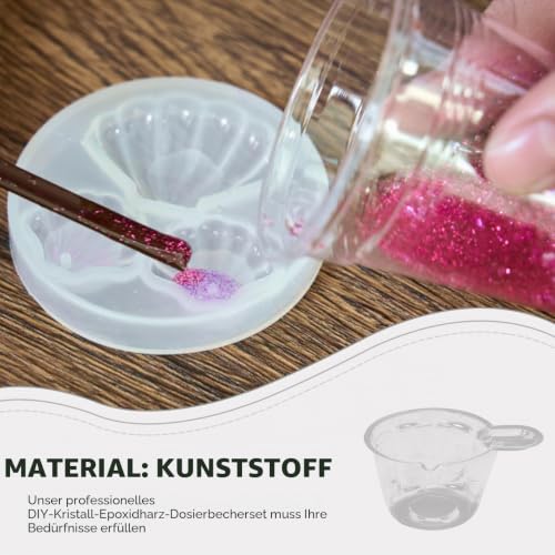 Healifty Einweg Kunststoff Mischbecher 40 Ml Transparent Diy Pigmentmischbecher Für Epoxidharz Rührbecher Zum Dosieren Und Mischen Von Farben