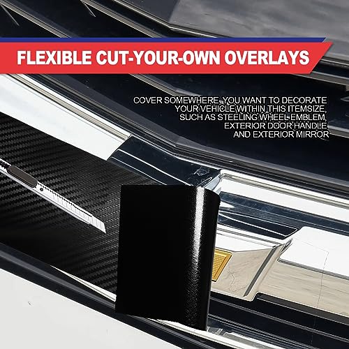 Image of Compatible with 11.8 inch x 4 inch 3PCS Chevy Bowtie Emblem Logo Stickers Cut DIY Decals, 3 Pcs Universal Logo Overlay Carbon Fiber Black