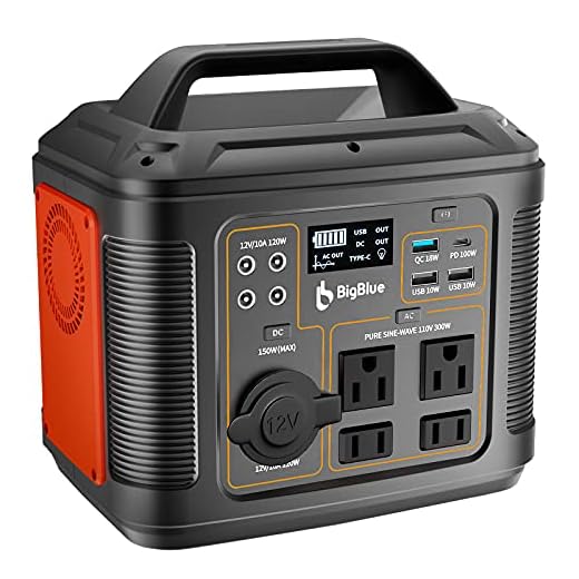 BigBlue [PD 100W Type-C] 296Wh Portable Solar Generator, 80000mAh Power Station with MPPT, 110V/300W Pure Sine Wave AC(Peak 600W)/4 DC/4 USB Ports, CPAP Backup Battery with 18W Flashlight for Camping