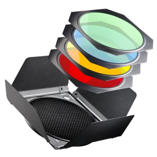 Kit walimex coupe-flux/grille nid d’abeille/filtres couleur