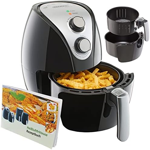 Monzana Hot Airfryer 3.6 L Non-Stick Coating 9in1 Function 80-200 °C Cool Touch Dishwasher Safe Health Air Fryer Black