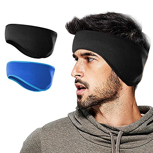 Image of Fleece Ear Warmers /Muffs Headband for Men & Women & Kids Perfect for Cycling Skiing Workout Yoga Running & Riding Motorcycle in Winter - Stay Warm & Performance Stretch