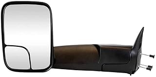 AutoShack KAPCH1320258 Driver Towing Mirror Manual Black Textured Non-Heated Manual Folding Replacement for 1994-2001 Dodge Ram 1500 1994-2002 Ram 2500 Ram 3500 3.9L 5.2L 5.9L 8.0L V6 V8 4WD RWD