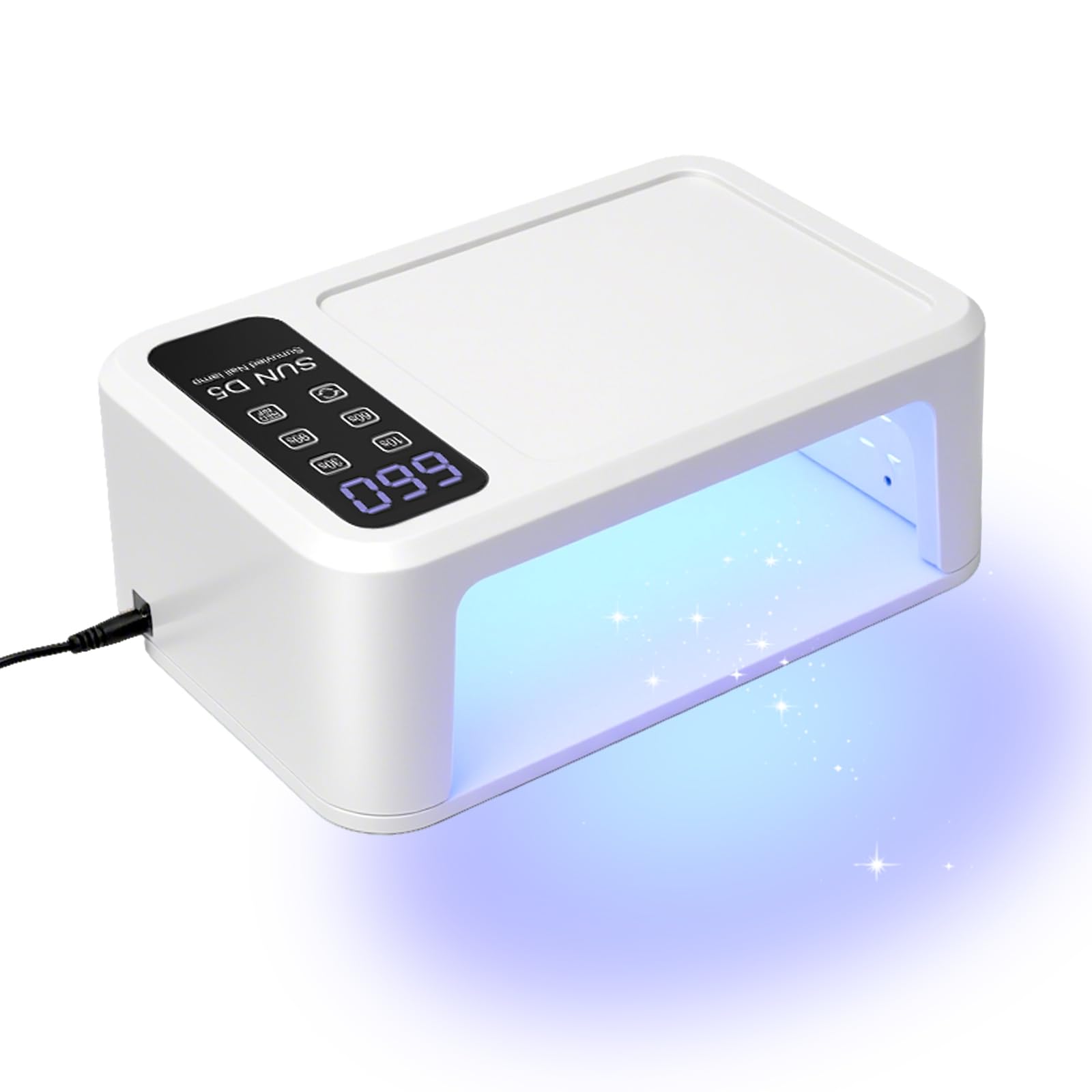 Lampada UV LED per unghie da 480 W con display LCD, asciuga unghie professionale, asciugatura gel UV con 140 perline (108 UV + 32 rossi), 4 modalità timer e touch screen, vassoio rimovibile, per gel