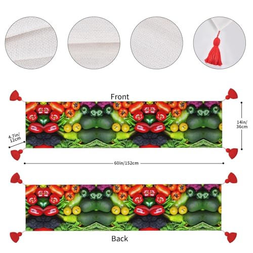Chemin de table imprimé légumes pour protéger et décorer votre table basse de salon