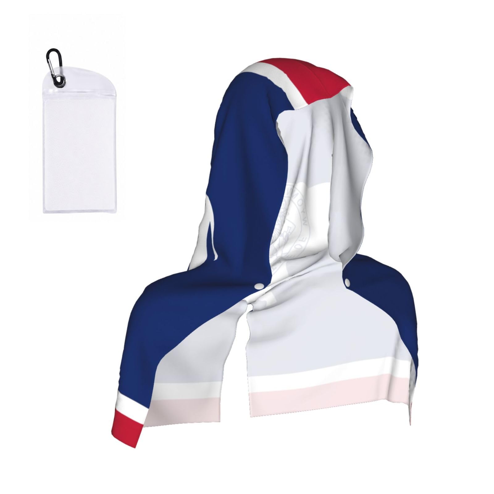 DUWAA Wyoming State Flag Print Cooling Hooded Sports Towel, 30×60cm Quick Drying Summer Cool Head Wrap For Neck And Face