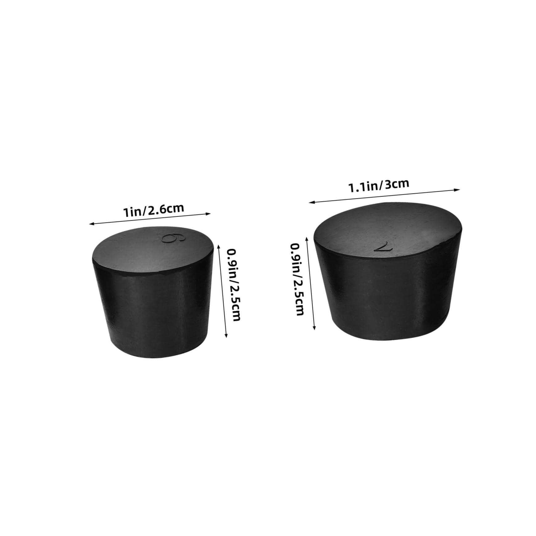 Gatuida 135 Piezas tapón de goma sólida tapones de caucho tapón de caucho enchufar tapones de goma para equipos de laboratorio tapón de tapón solo agujero Enchufes Componente